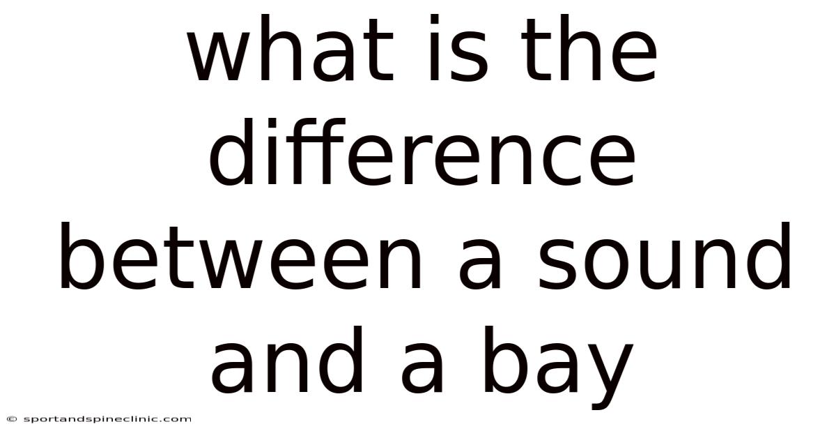 What Is The Difference Between A Sound And A Bay