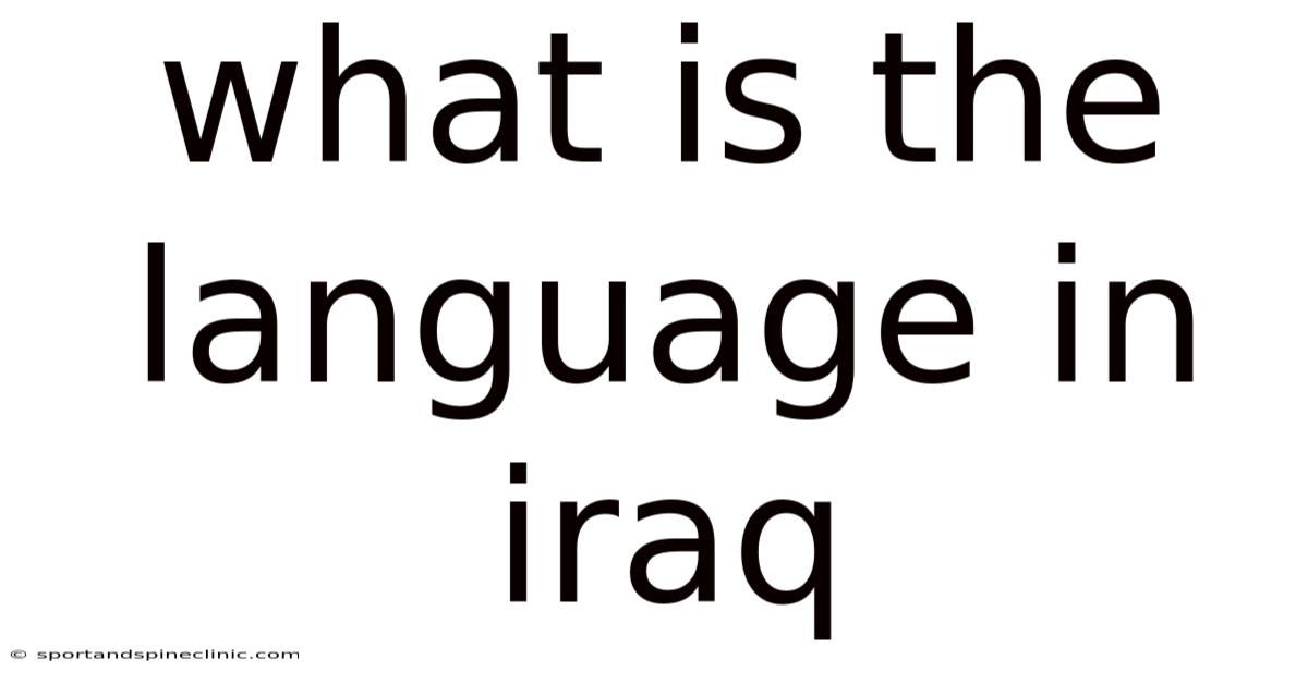 What Is The Language In Iraq
