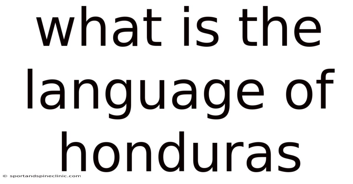 What Is The Language Of Honduras