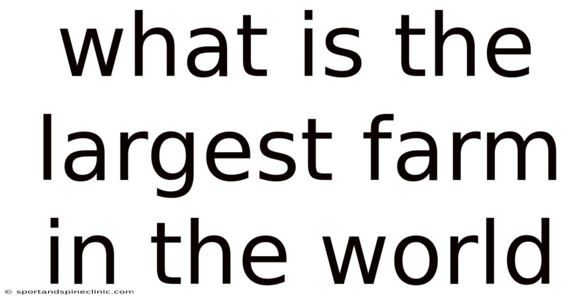 What Is The Largest Farm In The World