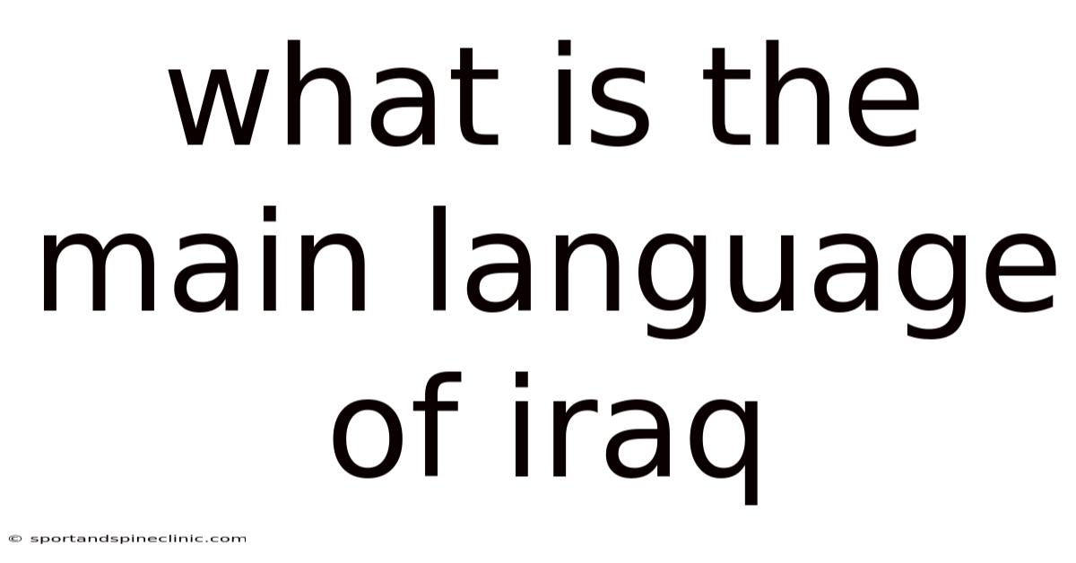 What Is The Main Language Of Iraq