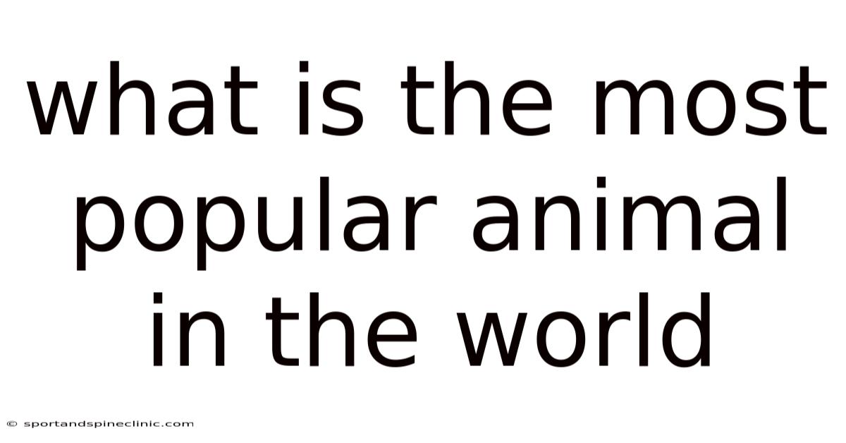 What Is The Most Popular Animal In The World