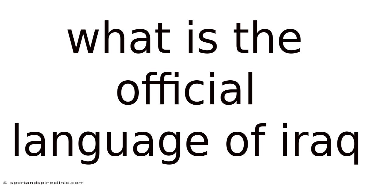 What Is The Official Language Of Iraq