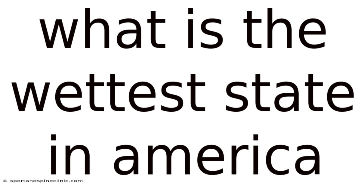 What Is The Wettest State In America