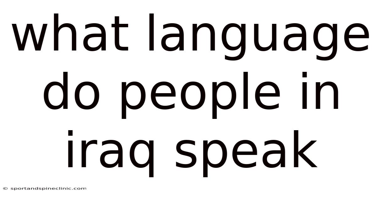What Language Do People In Iraq Speak