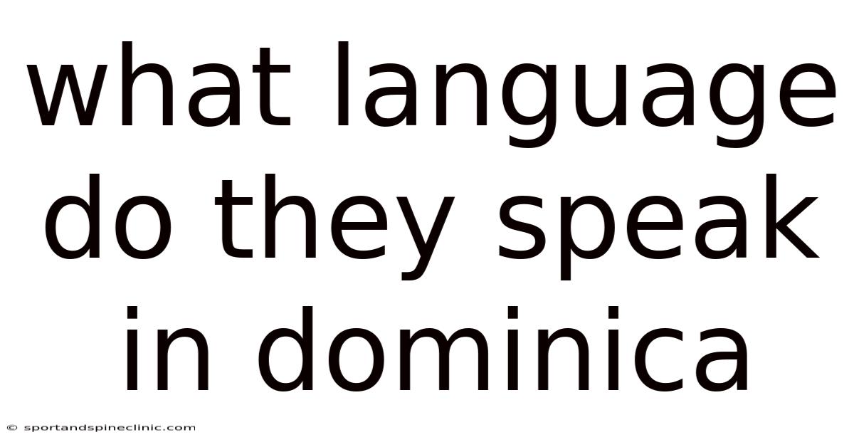 What Language Do They Speak In Dominica