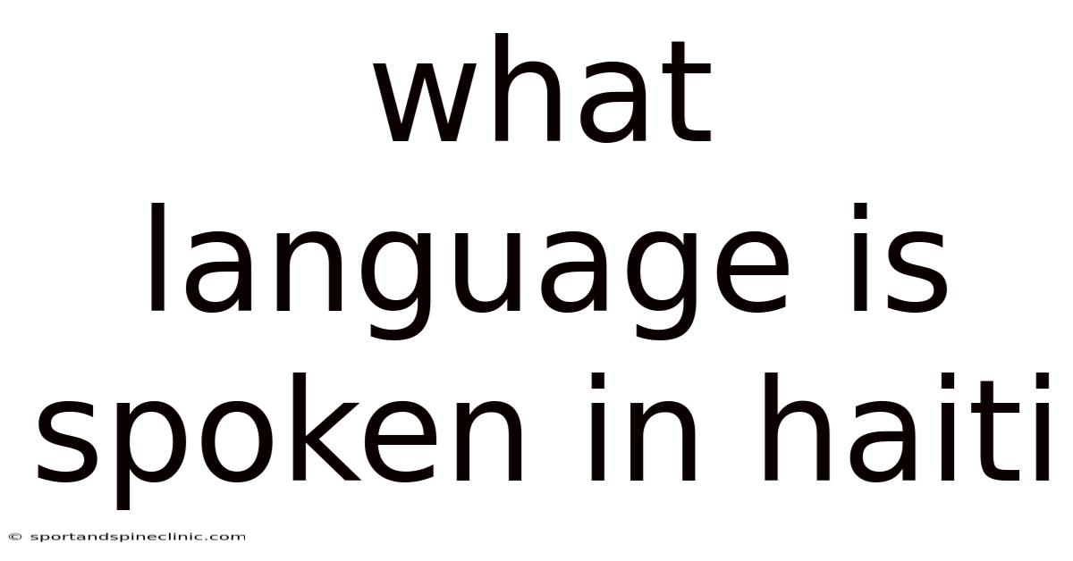 What Language Is Spoken In Haiti