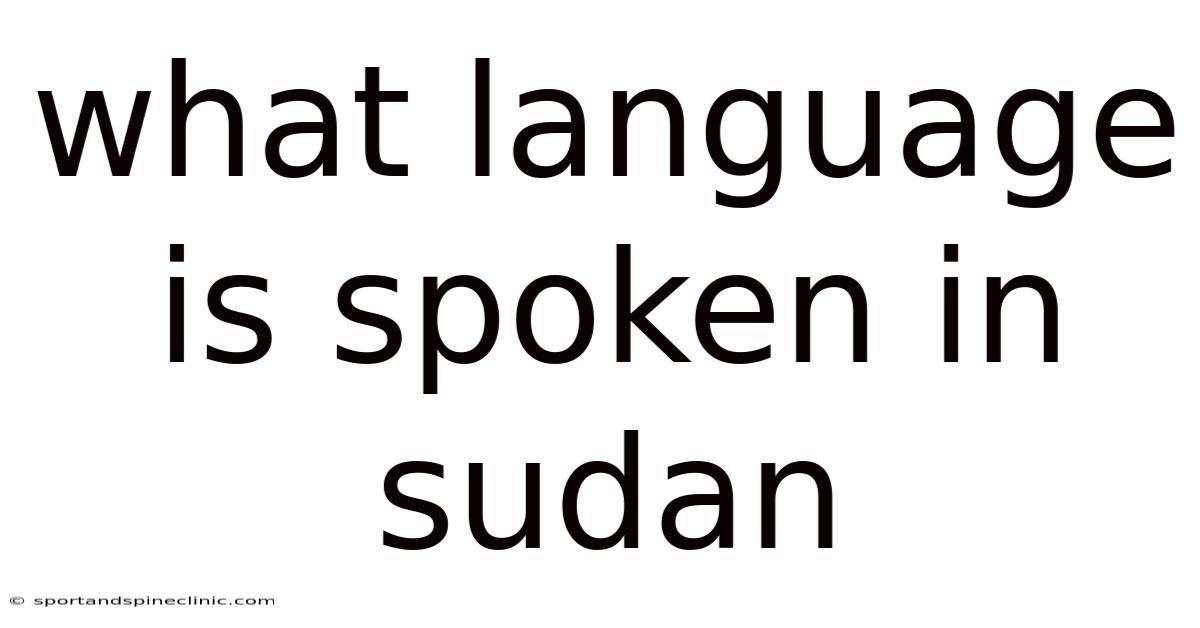 What Language Is Spoken In Sudan