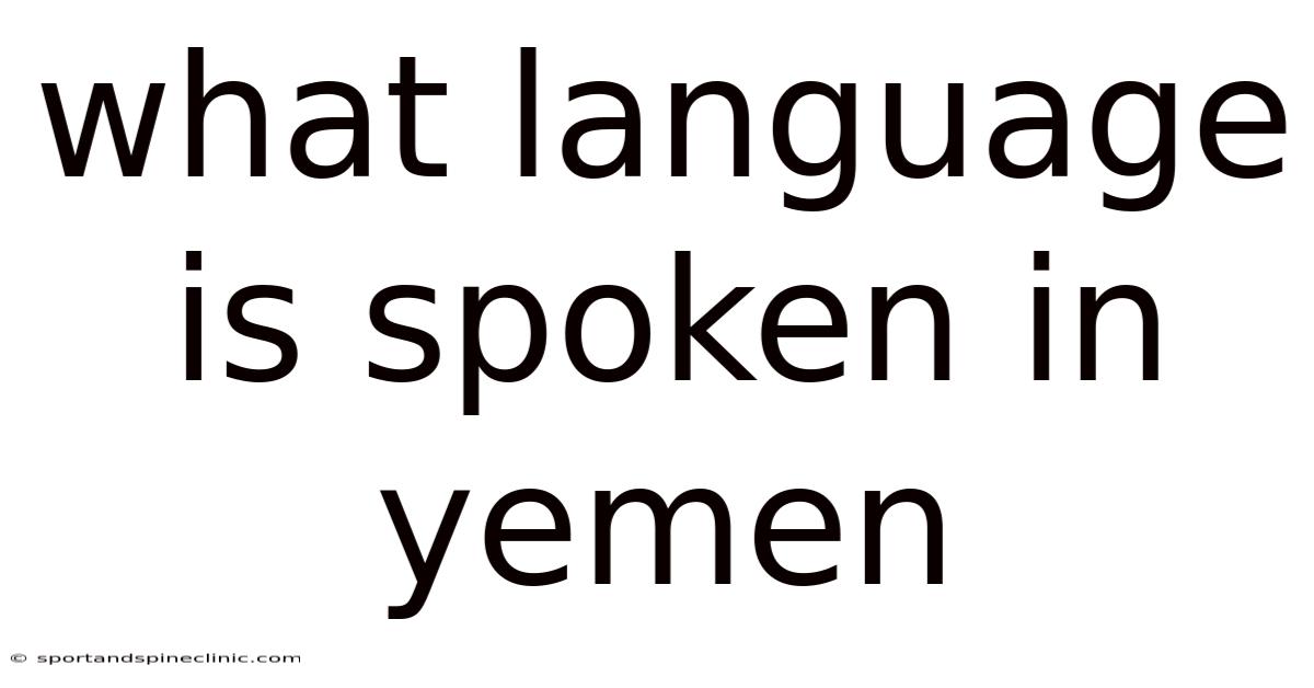 What Language Is Spoken In Yemen