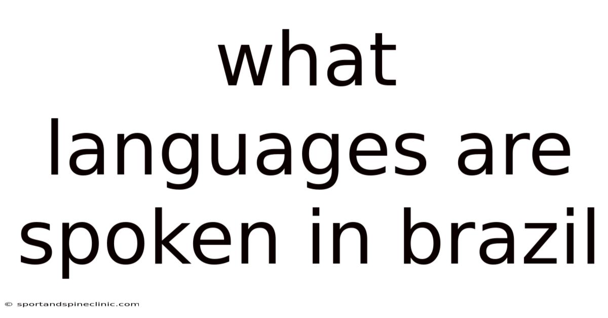 What Languages Are Spoken In Brazil
