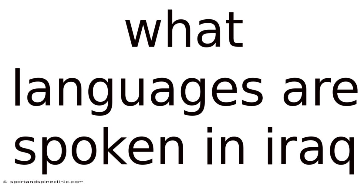 What Languages Are Spoken In Iraq
