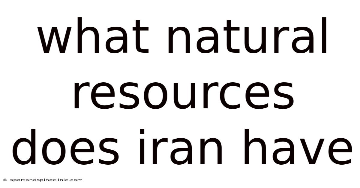 What Natural Resources Does Iran Have
