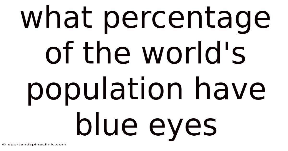 What Percentage Of The World's Population Have Blue Eyes