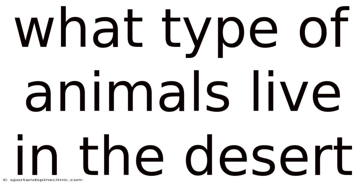 What Type Of Animals Live In The Desert
