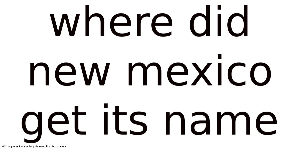 Where Did New Mexico Get Its Name