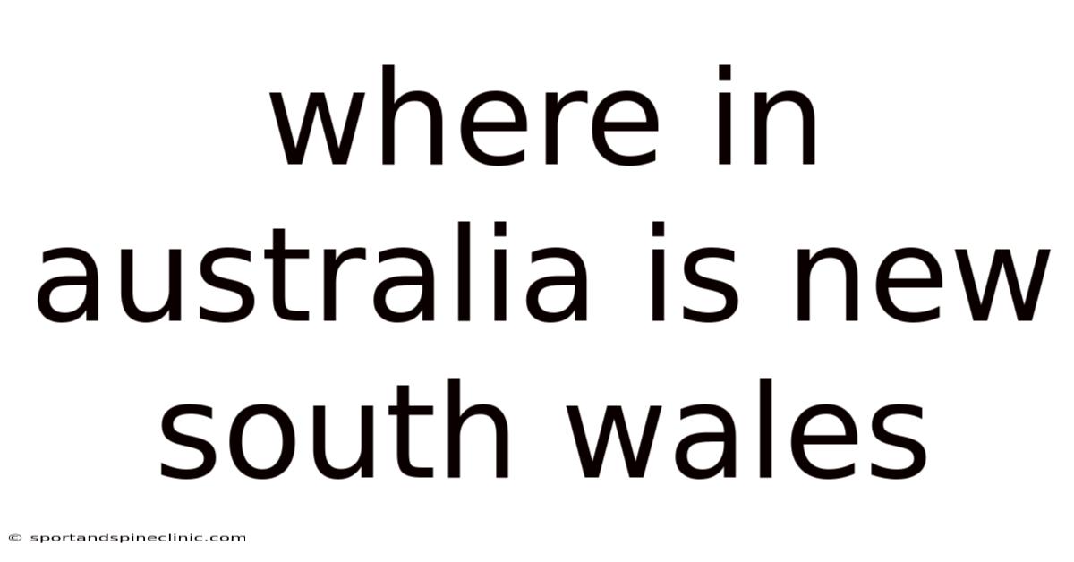 Where In Australia Is New South Wales