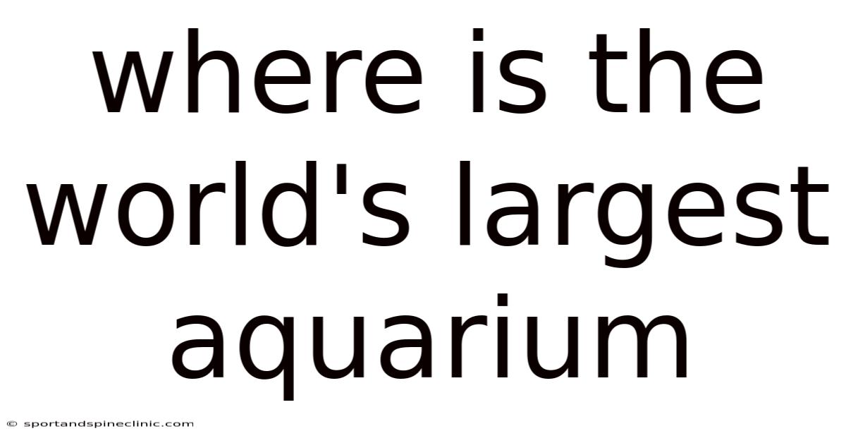 Where Is The World's Largest Aquarium