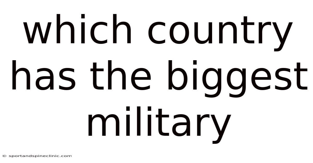 Which Country Has The Biggest Military