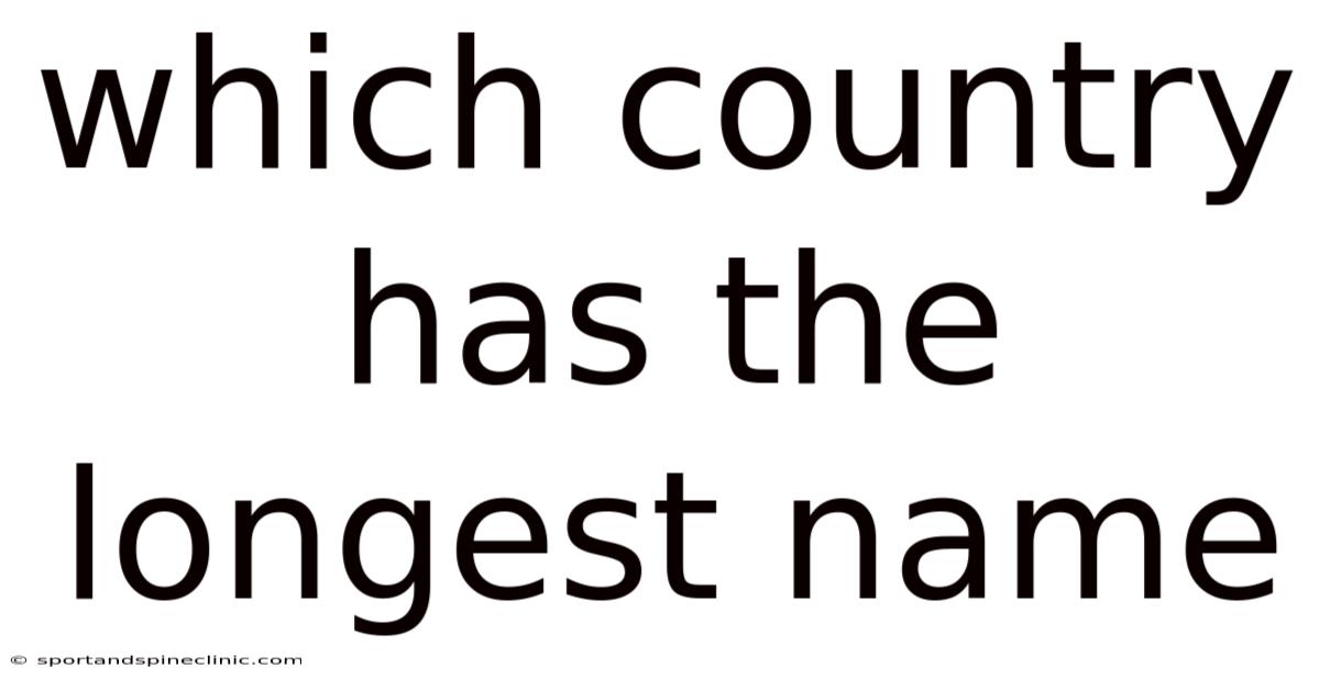 Which Country Has The Longest Name