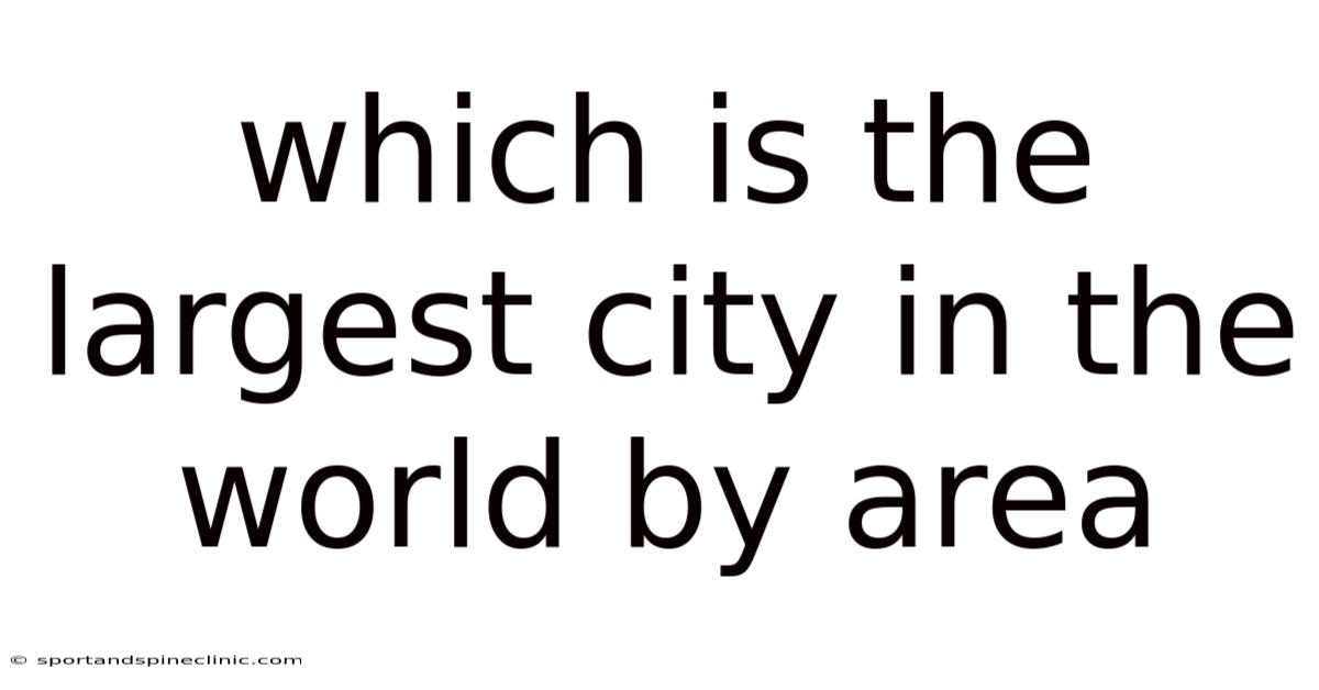 Which Is The Largest City In The World By Area