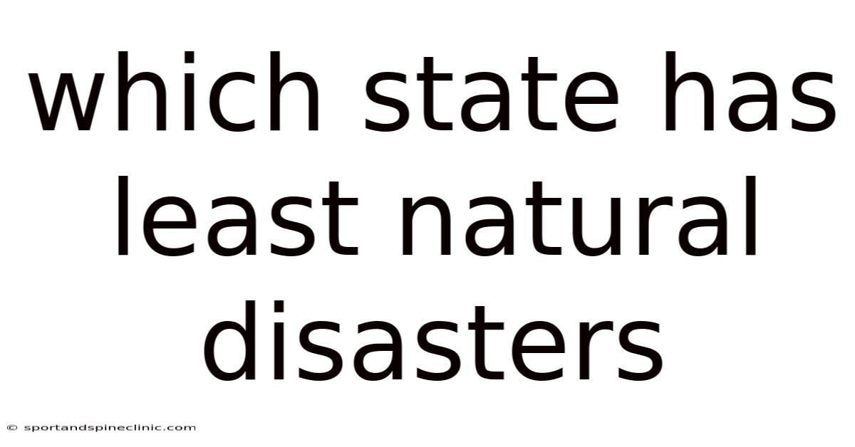 Which State Has Least Natural Disasters