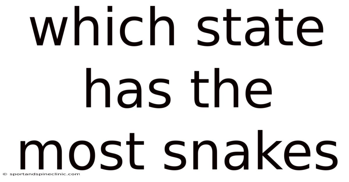 Which State Has The Most Snakes