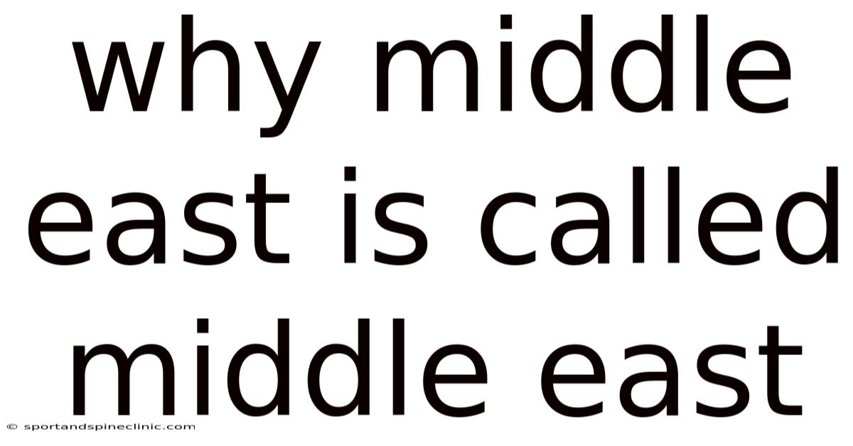 Why Middle East Is Called Middle East